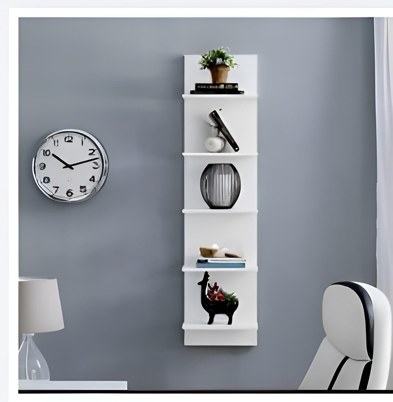 Modern Wall Mounted Wooden Shelves - 5-Tier